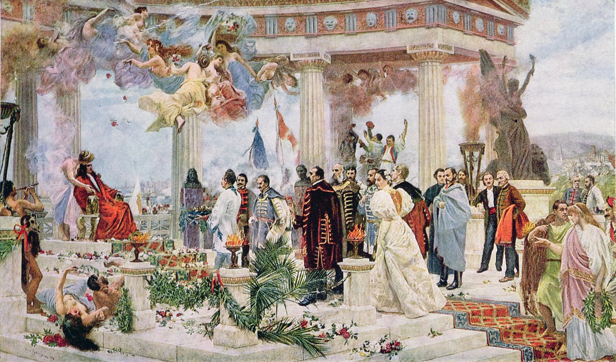 Cortina Cerimonial do Teatro Nacional da Croácia, 1895 de Vlaho Bukovac