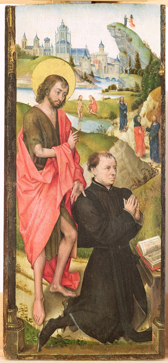 Doador ajoelhado com São João Batista, c.1470 de Vrancke van der Stockt