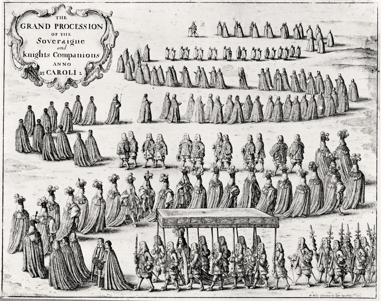 A Grande Procissão do Soberano e Companheiros Cavaleiros, 1672 de W Hollan