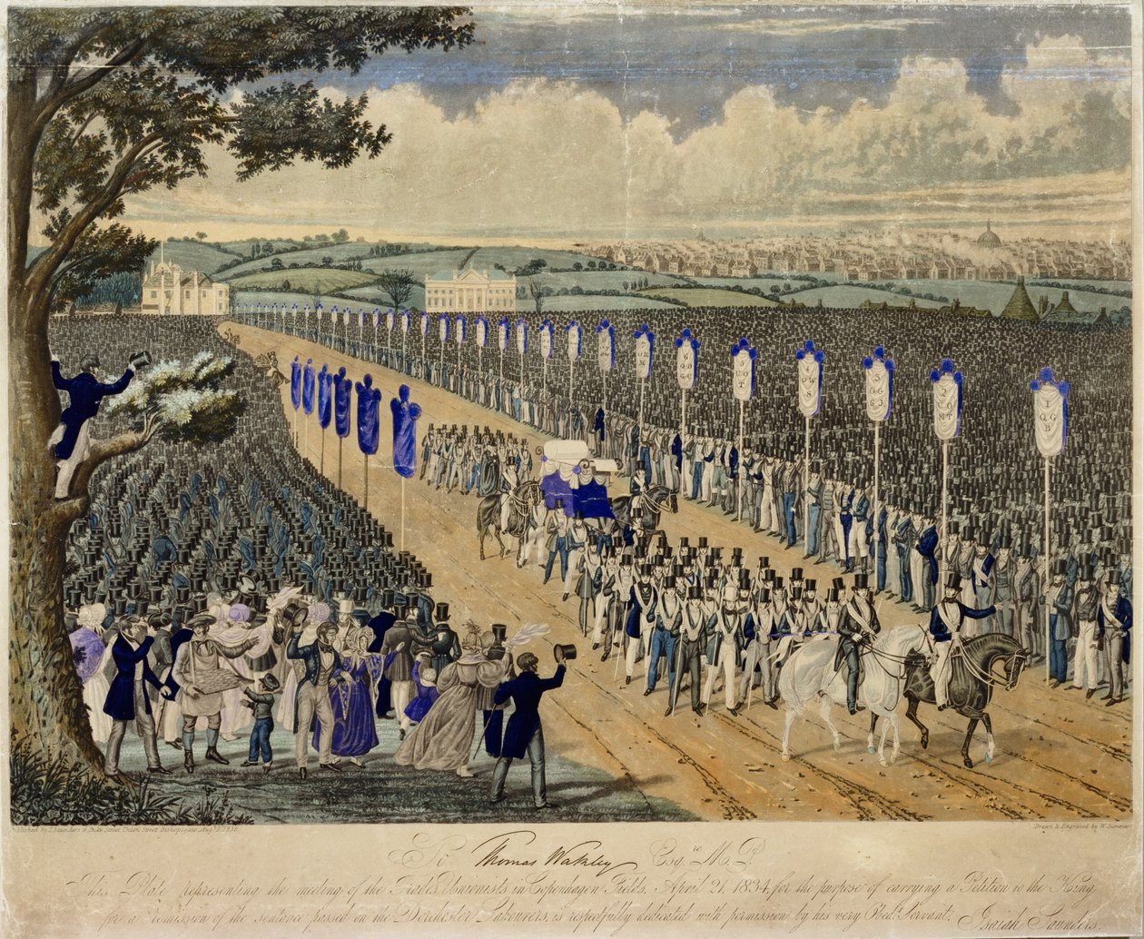 Encontro dos sindicalistas nos campos de Copenhague, 21 de abril de 1834 de W. Summers