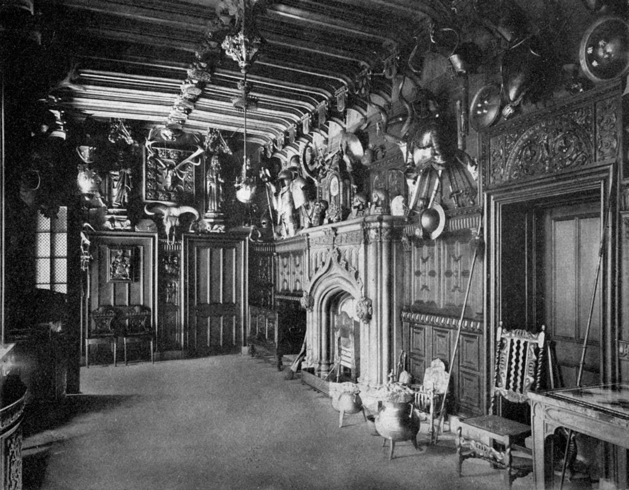 O salão de Abbotsford Hall, perto de Melrose, Escócia, 1924-1926 de WA Mansell