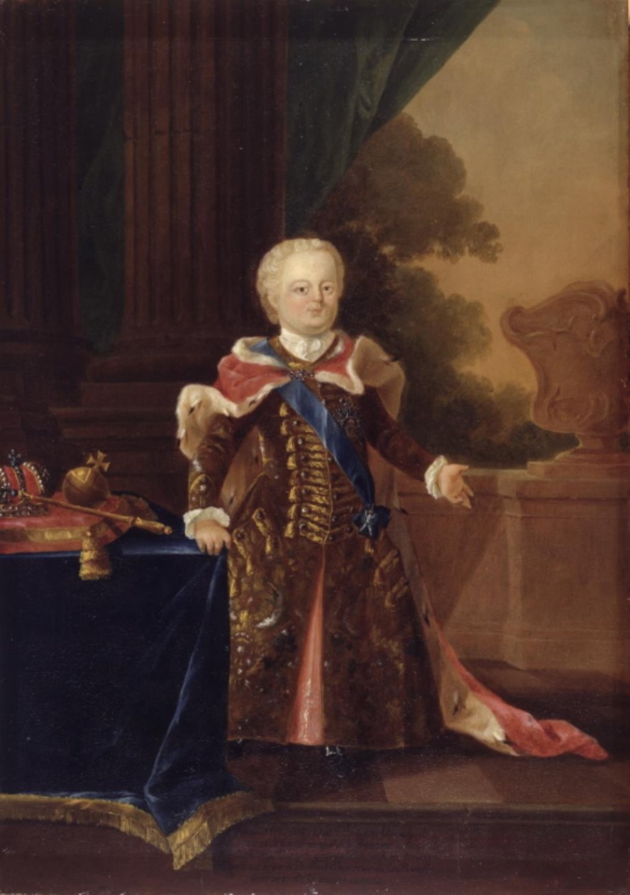 Ivan III ou Ivan VI Antonovich. Retrato de corpo inteiro de W.A. Müller