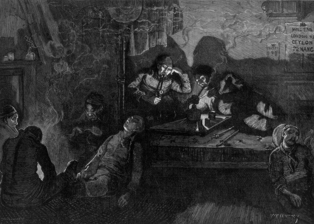 "Opium smoking in the East End of London", 1874. de WB Murrey