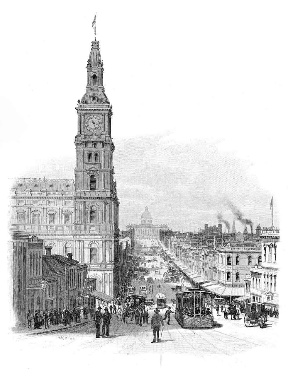 Bourke Street, Melbourne, Victoria, Austrália, 1886. de WC Fitler