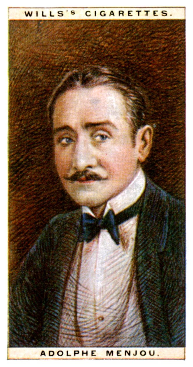 Adolphe Menjou 1890-1963, ator americano, 1928. de WD and HO Wills