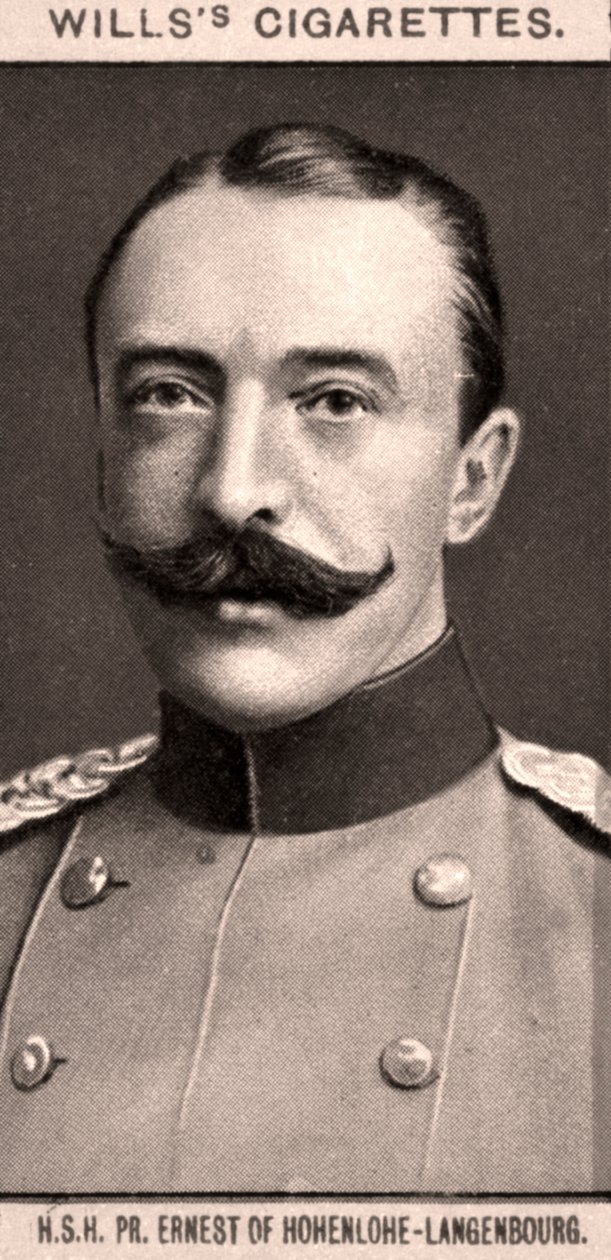 HSH, PR. Ernest de Hohenlohe-Langenbourg, 1908. de WD and HO Wills