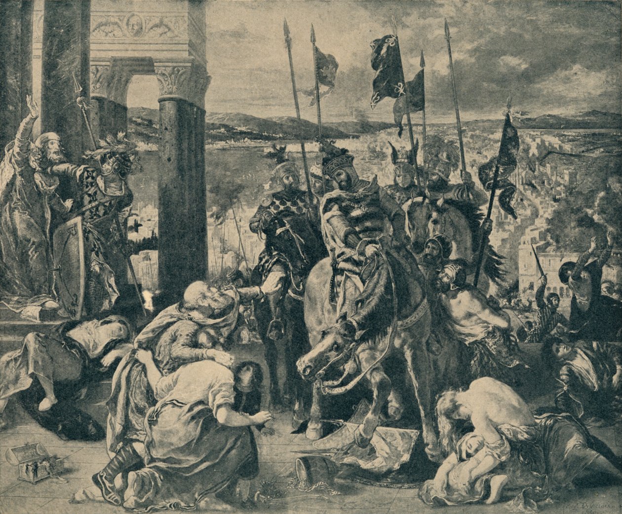 "Cruzados a entrar em Constantinopla", 1840, 1935.   de WF Mansell