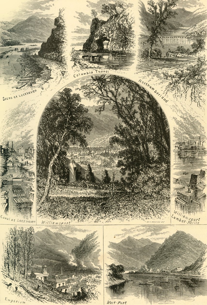 "Cenas sobre a Susquehanna", 1874. de W.H. Morse