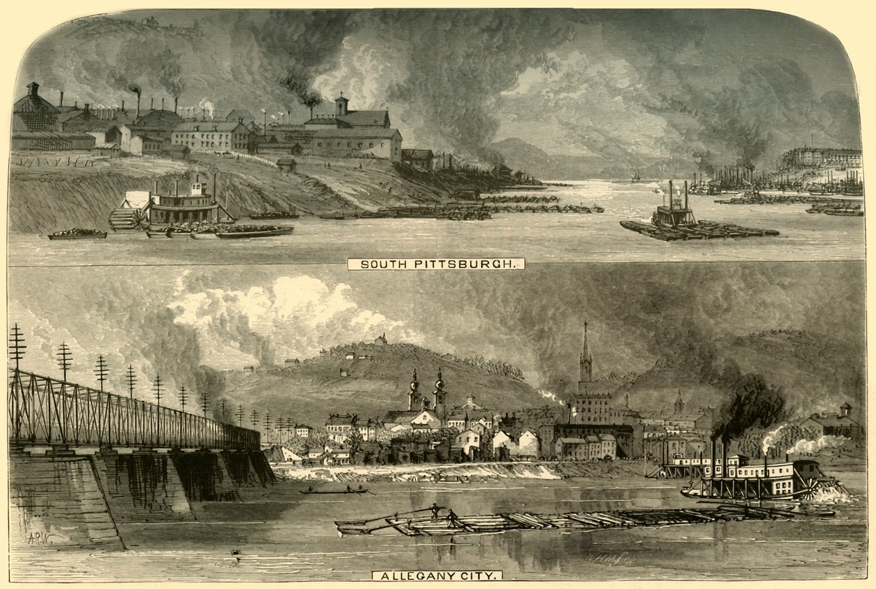 "South Pittsburg and Alleghany City", 1874.   de W.H. Morse