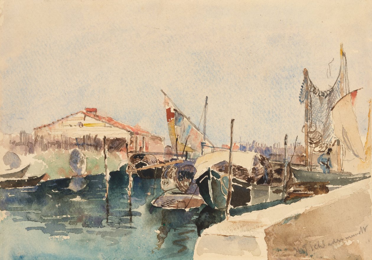 Barcos de pesca de Chioggia de W.J. Schladermandt