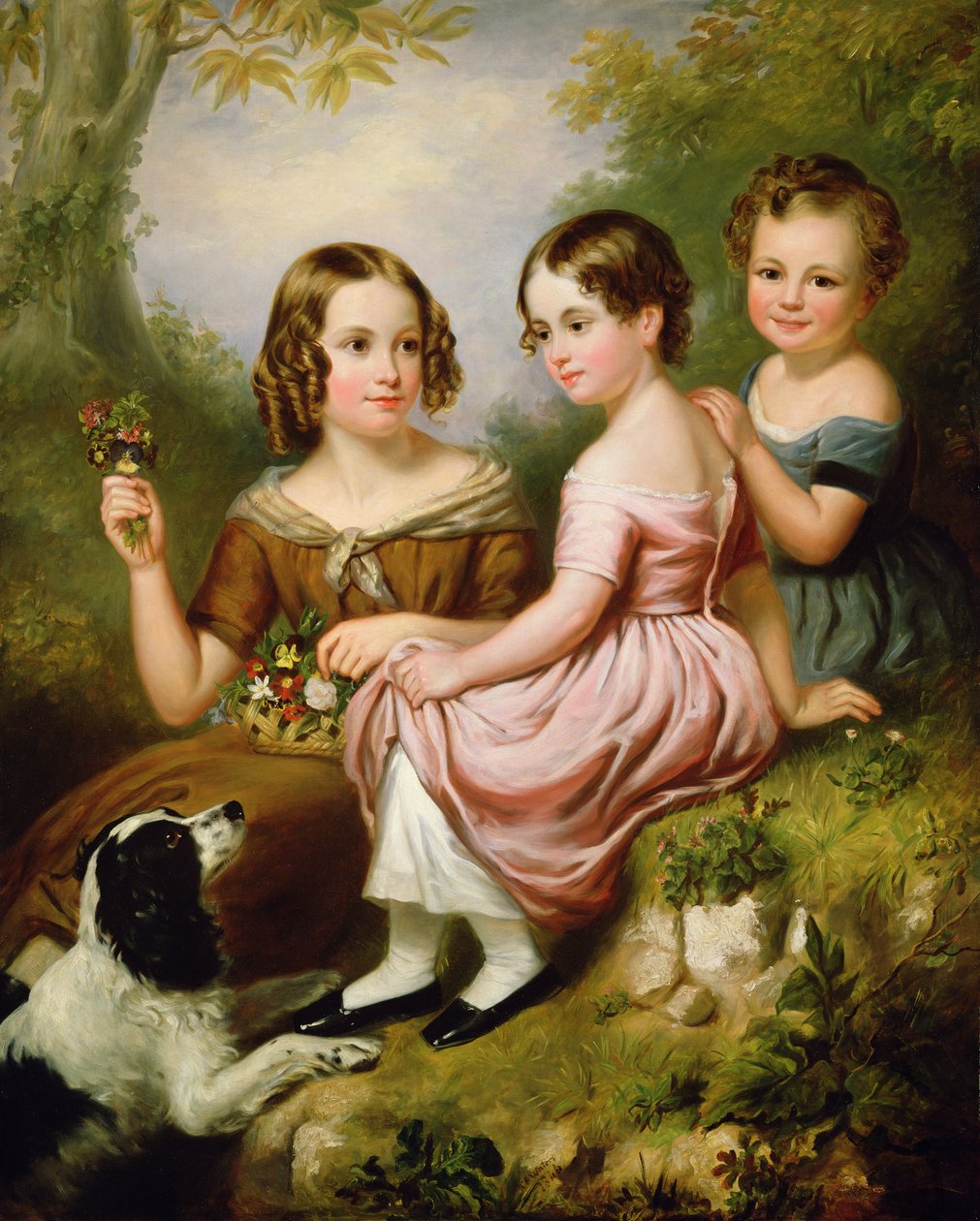 Retrato de três filhos, 1846 de W.R. Waters