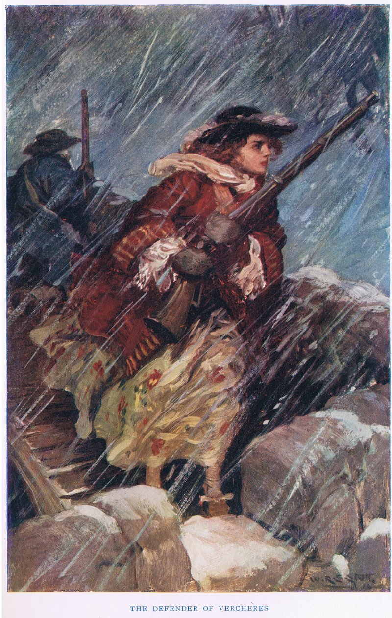 The Defender of Vercheres, ilustração de &39;O Romance do Canadá&39; de W.R.S. Stott