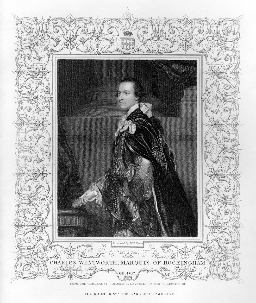 Retrato de Charles Wentworth, Marquês de Rockingham de W.T. Mote