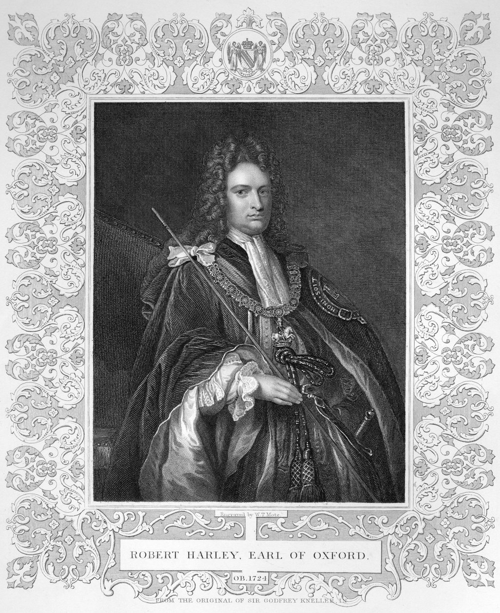 Retrato de Robert Harley, conde de Oxford de W.T. Mote