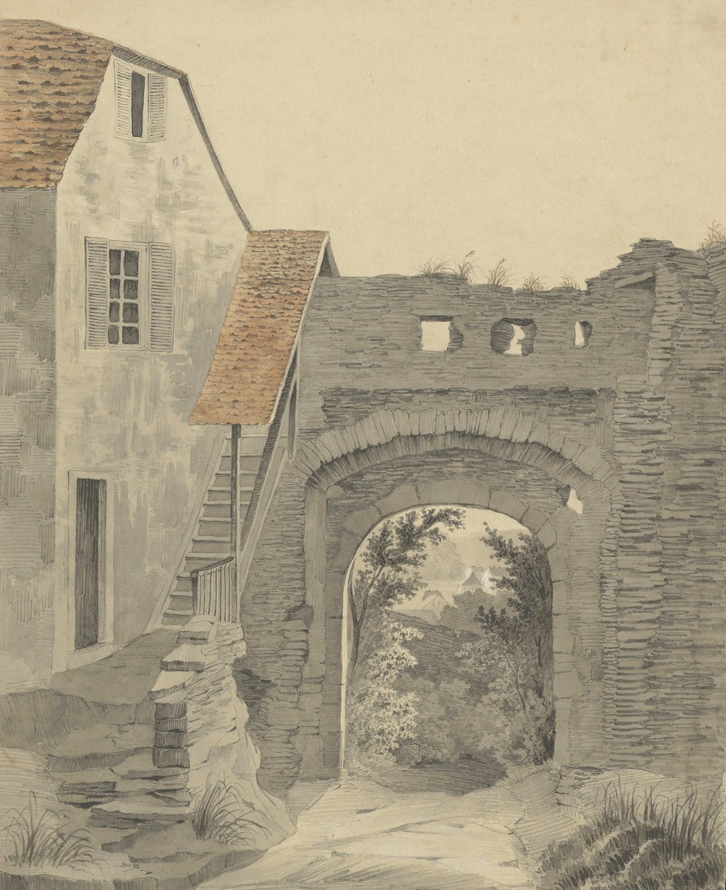 Entrada do Schloss Epstein, 1852. de W. Becker