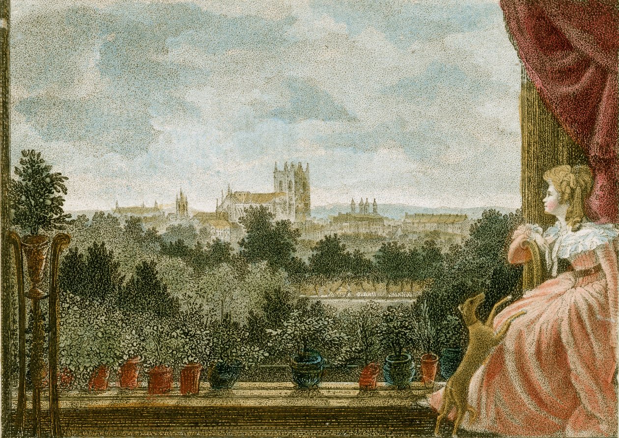 Vista da sala de café da manhã da Sra. Cosway na Schomberg House, 80-82 Pall Mall, Londres, 1789 de W Birch