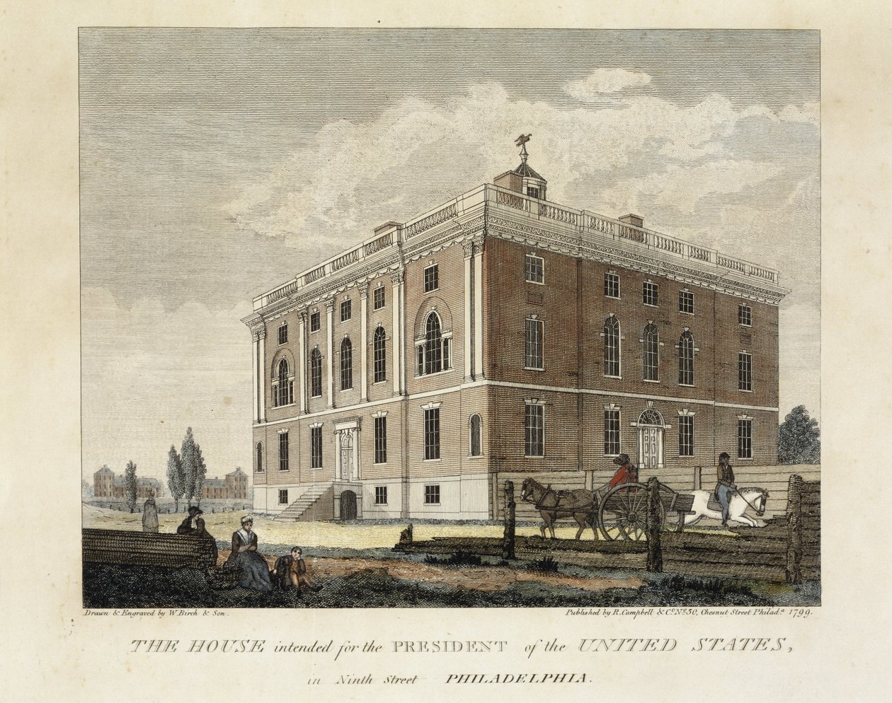 A Casa Pretendida para o Presidente dos Estados Unidos na Ninth Street Filadélfia de W. Birch and Son