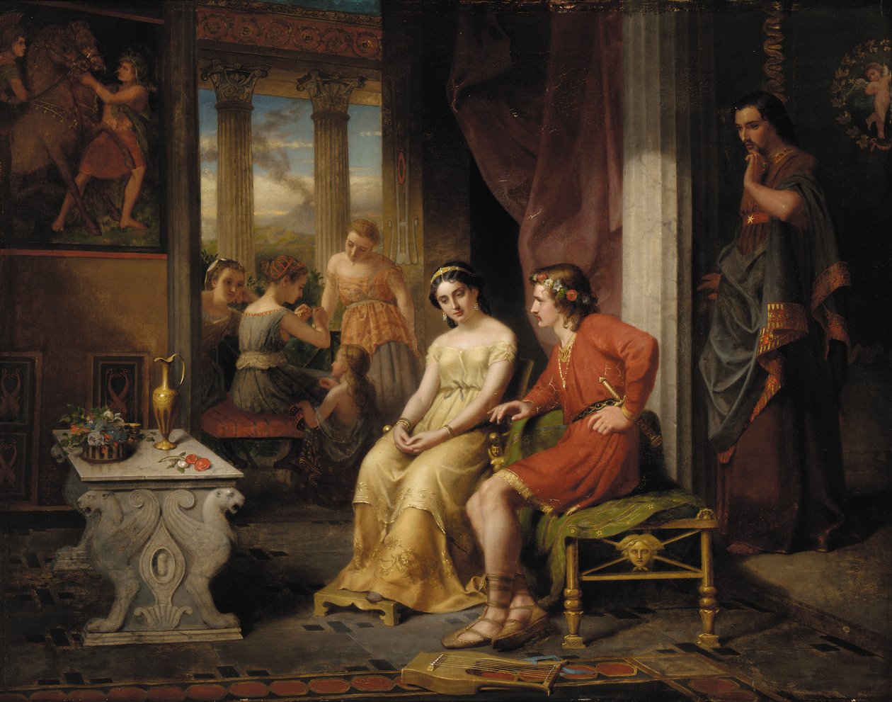 Os Últimos Dias de Pompeia: Glauco e Ione (óleo sobre tela) de W. Colby