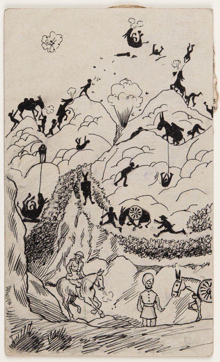 "Uma Acrobacia de Bateria na Montanha nos Balcãs de W. Dawson