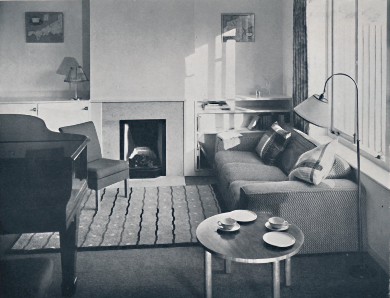 Elsa Booth - Sala planejada para acomodar um grande pianoforte, 1939 de W. Dennis Moss