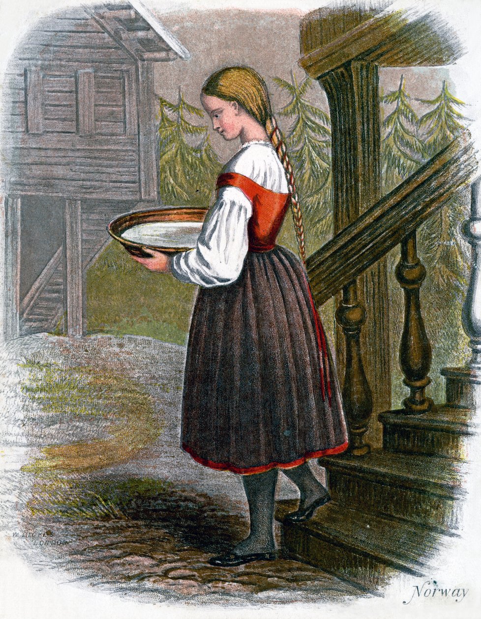 Menina de fazenda norueguesa, 1809. de W. Dickes
