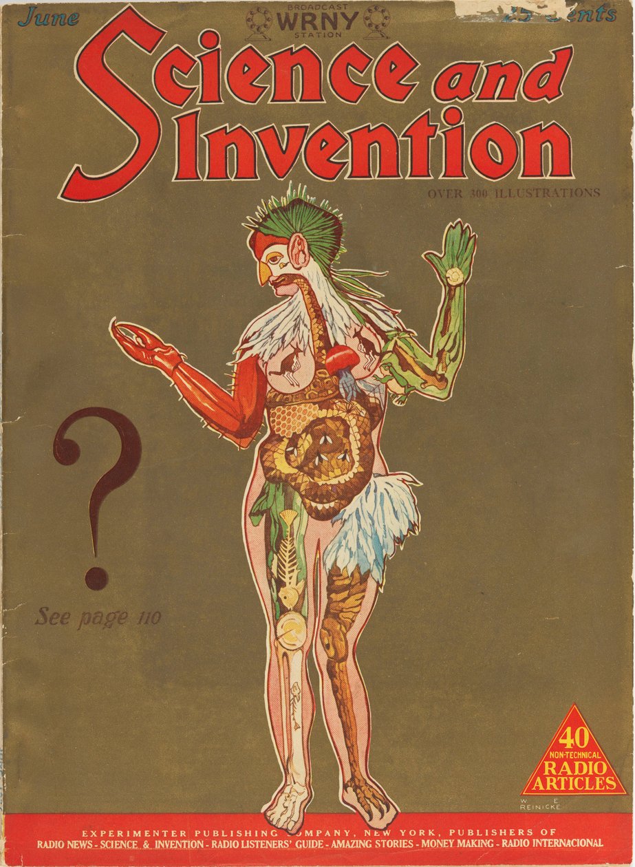 Capa da revista Science and Invention, junho de 1927, 1927. de W. E. Reinicke