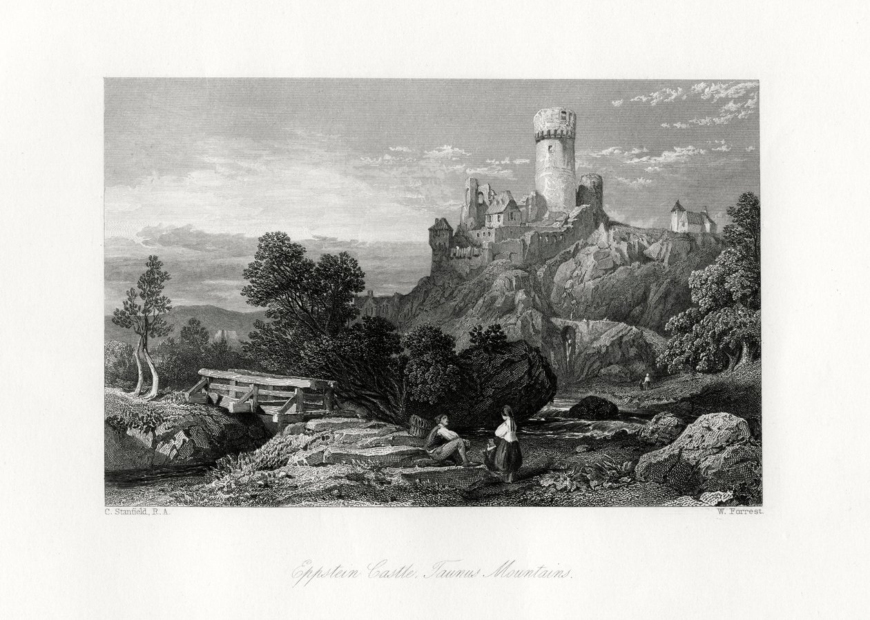 Castelo Eppstein, montanhas Taunus, Alemanha, século XIX de W. Forrest