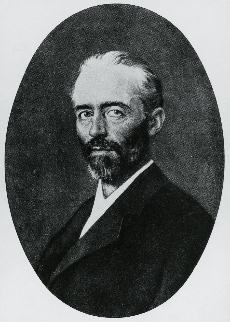 Retrato de Emil Theodor Kocher (1841-1917), médico suíço, Prémio Nobel da Medicina em 1909, gravura de John Ward Dunsmore
