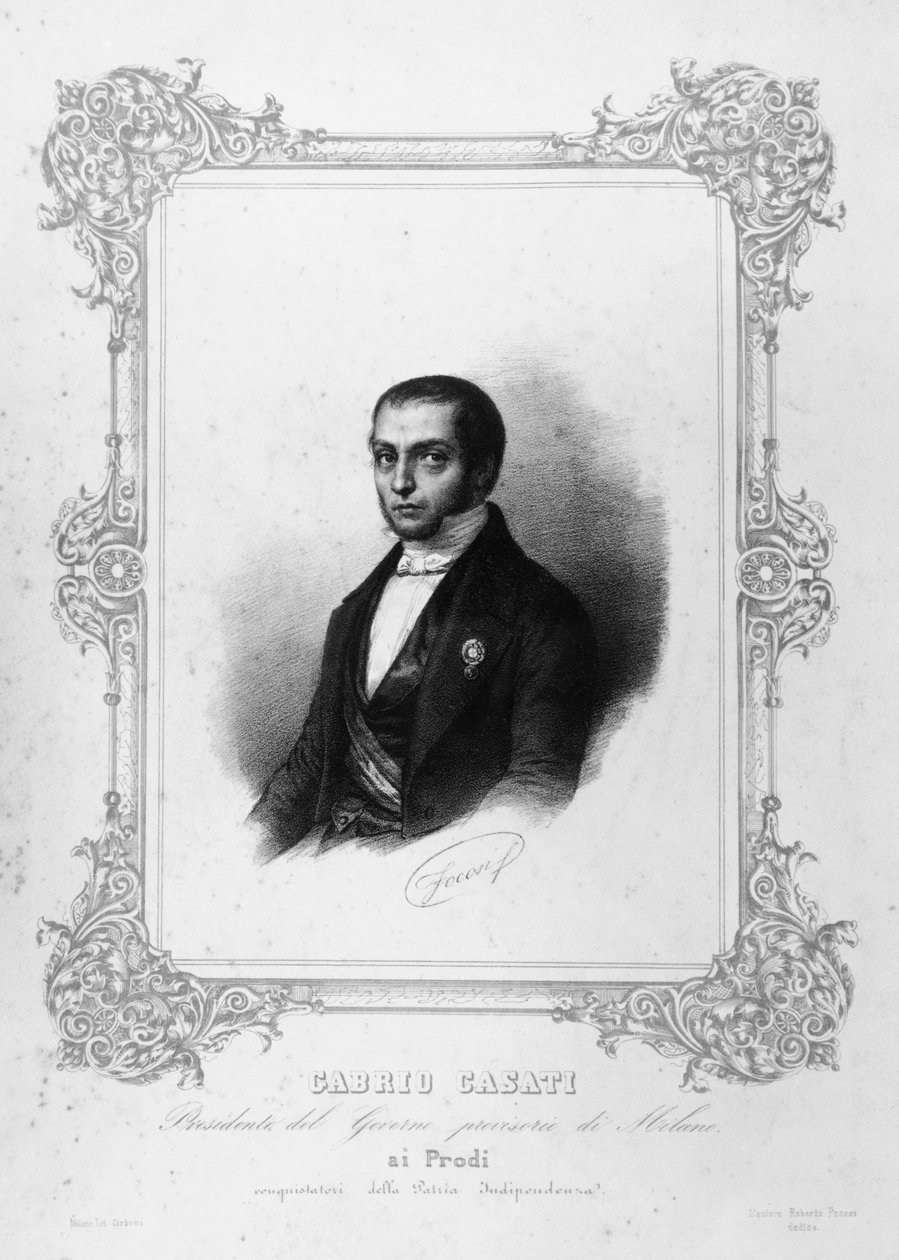 Retrato de Gabrio Casati (1798-1873), político italiano que foi primeiro-ministro do Reino da Sardenha, gravura de John Ward Dunsmore
