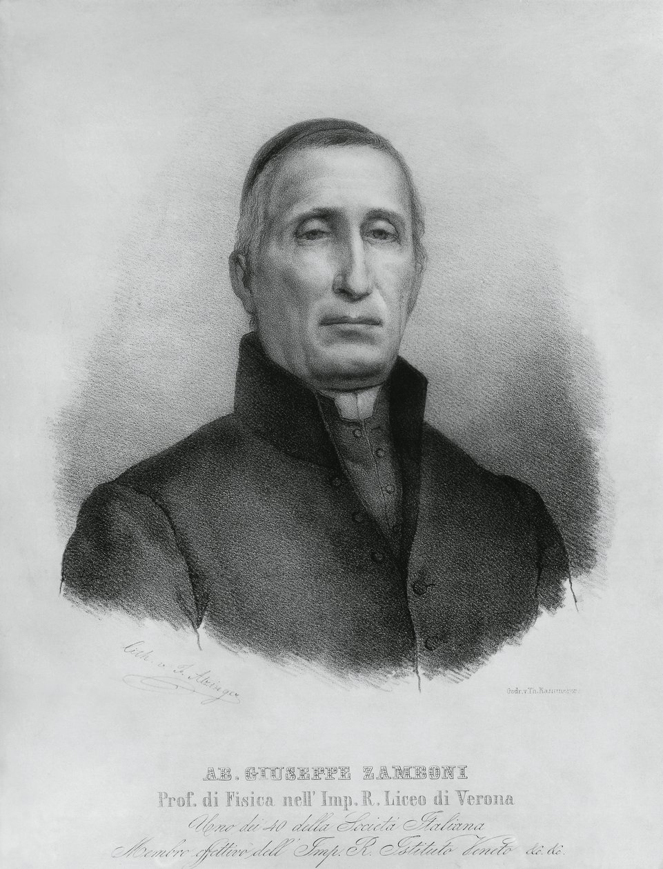 Retrato de Giuseppe Zamboni (1776-1846), sacerdote e físico católico italiano de John Ward Dunsmore