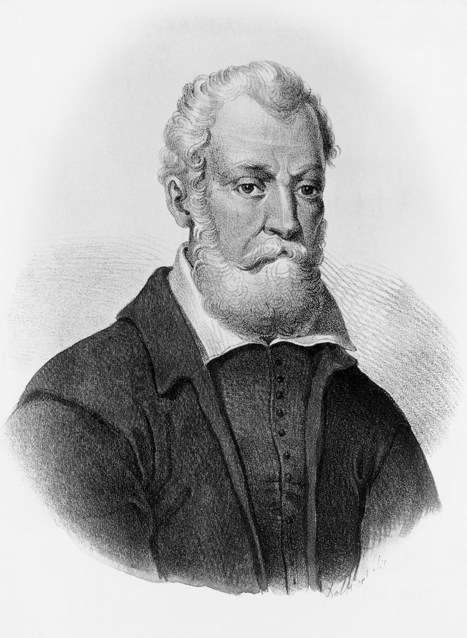 Retrato de Luigi Pulci (1432-1484), poeta italiano, gravura de John Ward Dunsmore