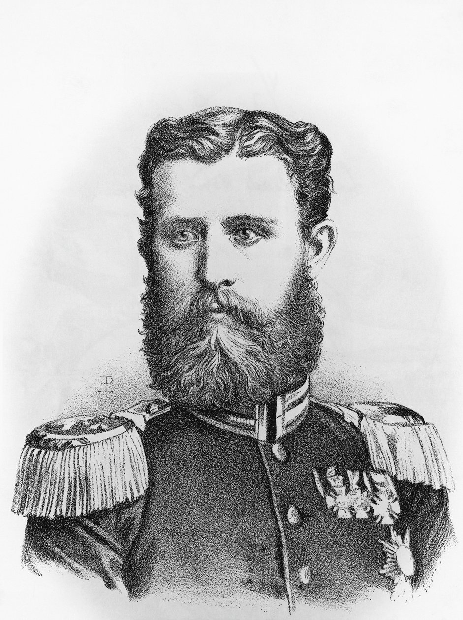 Retrato do Príncipe Leopoldo de Hohenzollern-Sigmaringen (1835-1905), candidato prussiano ao trono espanhol, gravura de John Ward Dunsmore