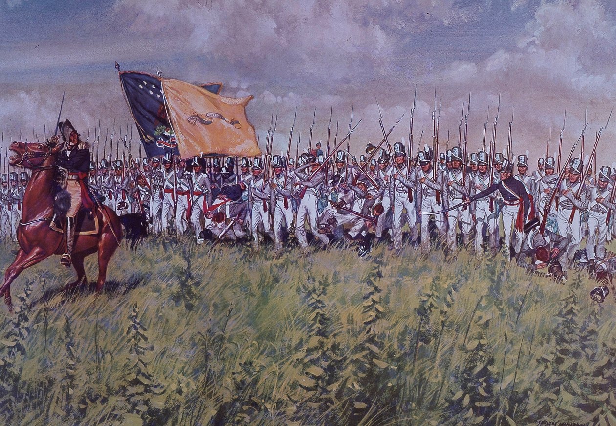 A Batalha de Chippawa (cor litho) de John Ward Dunsmore