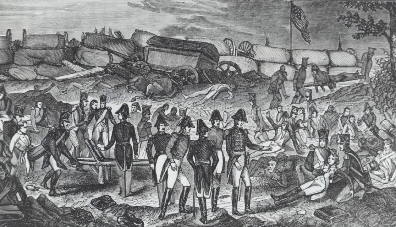 Soldados feridos na sequência da Batalha de Nova Orleans (gravação) de John Ward Dunsmore