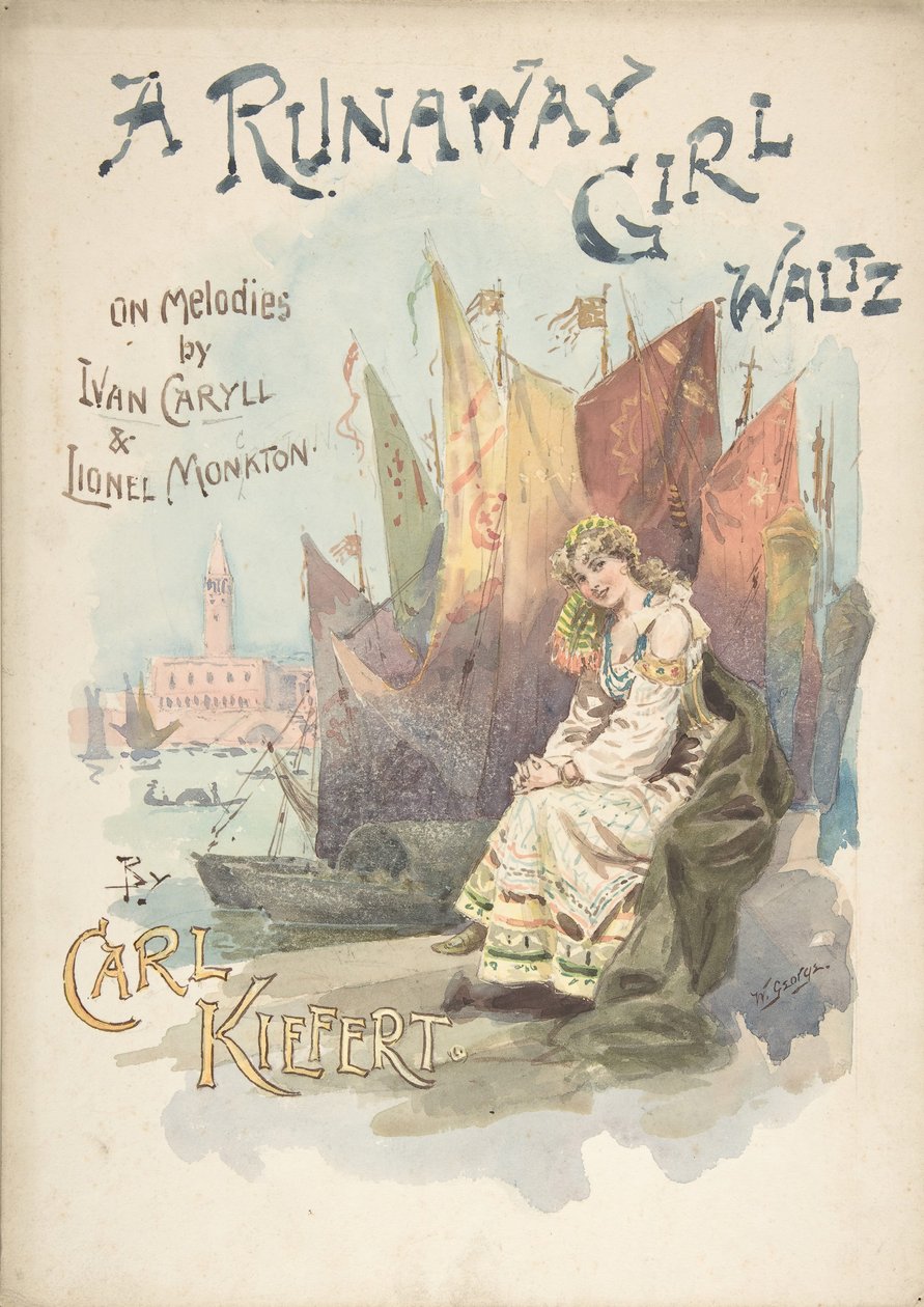 Design para capa de música: A Runaway Girl Waltz, 1898. de W. George