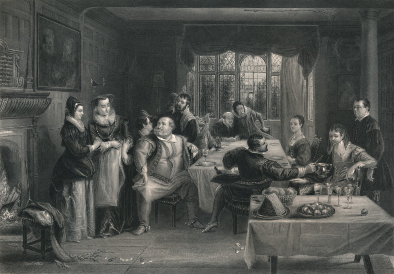 Falstaff e seus amigos As Alegres Esposas de Windsor, c1870 de W. Greatbatch