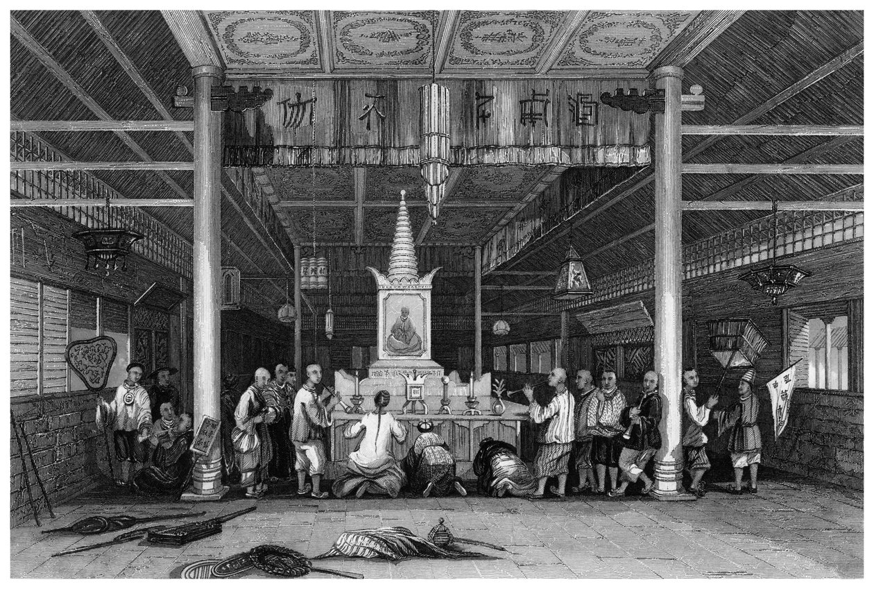 Templo de Buda, Cantão, China, 1843 de W. H. Capone