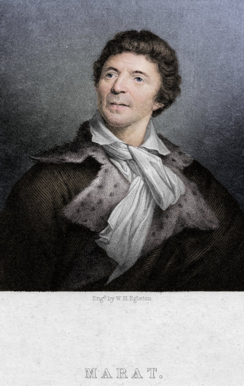 Jean-Paul Marat 1743-1793, médico, cientista e teórico político, c1830 de W. H. Egleton