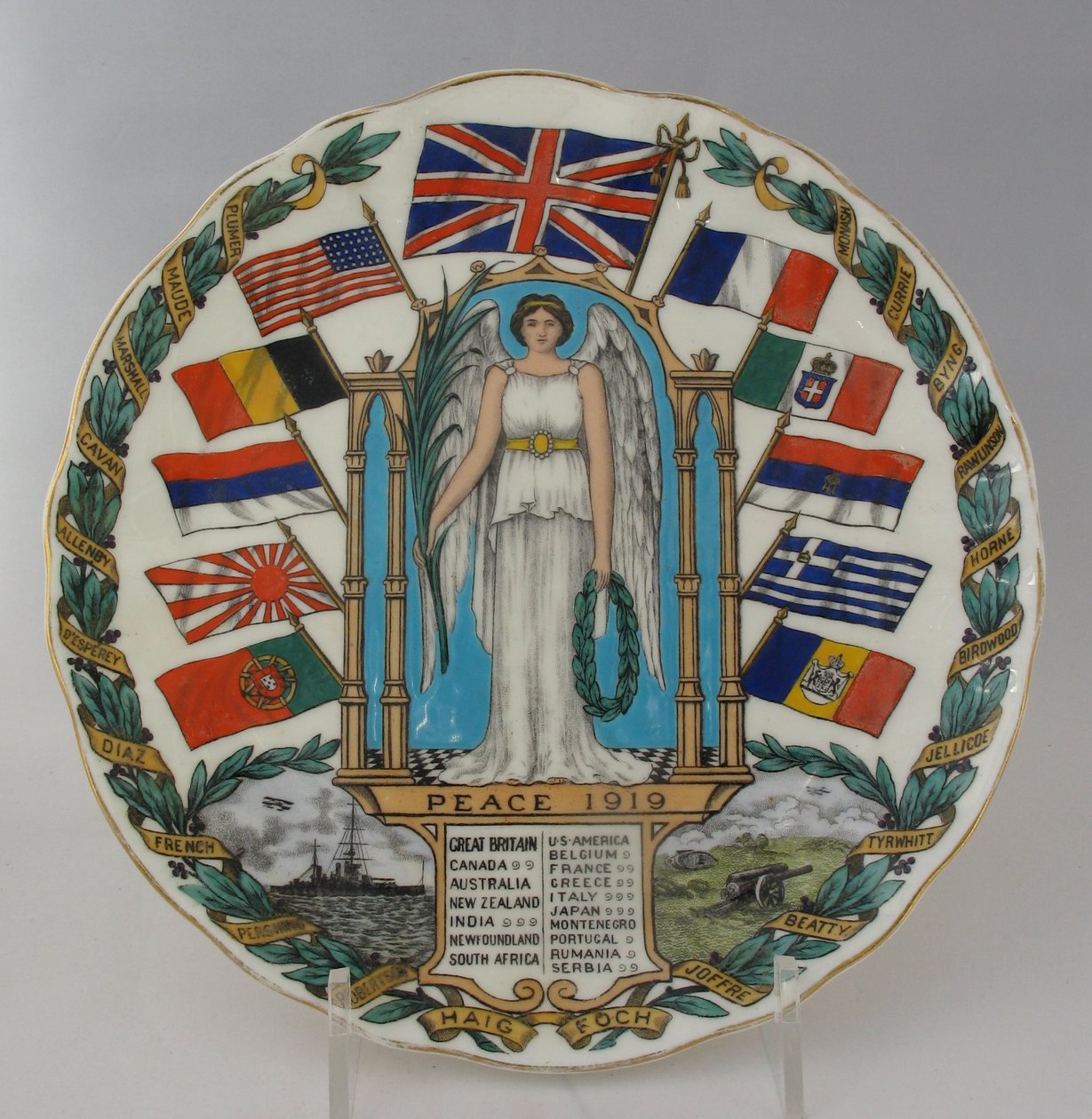 Placa da vitória Paz 1919 de W. H. Goss