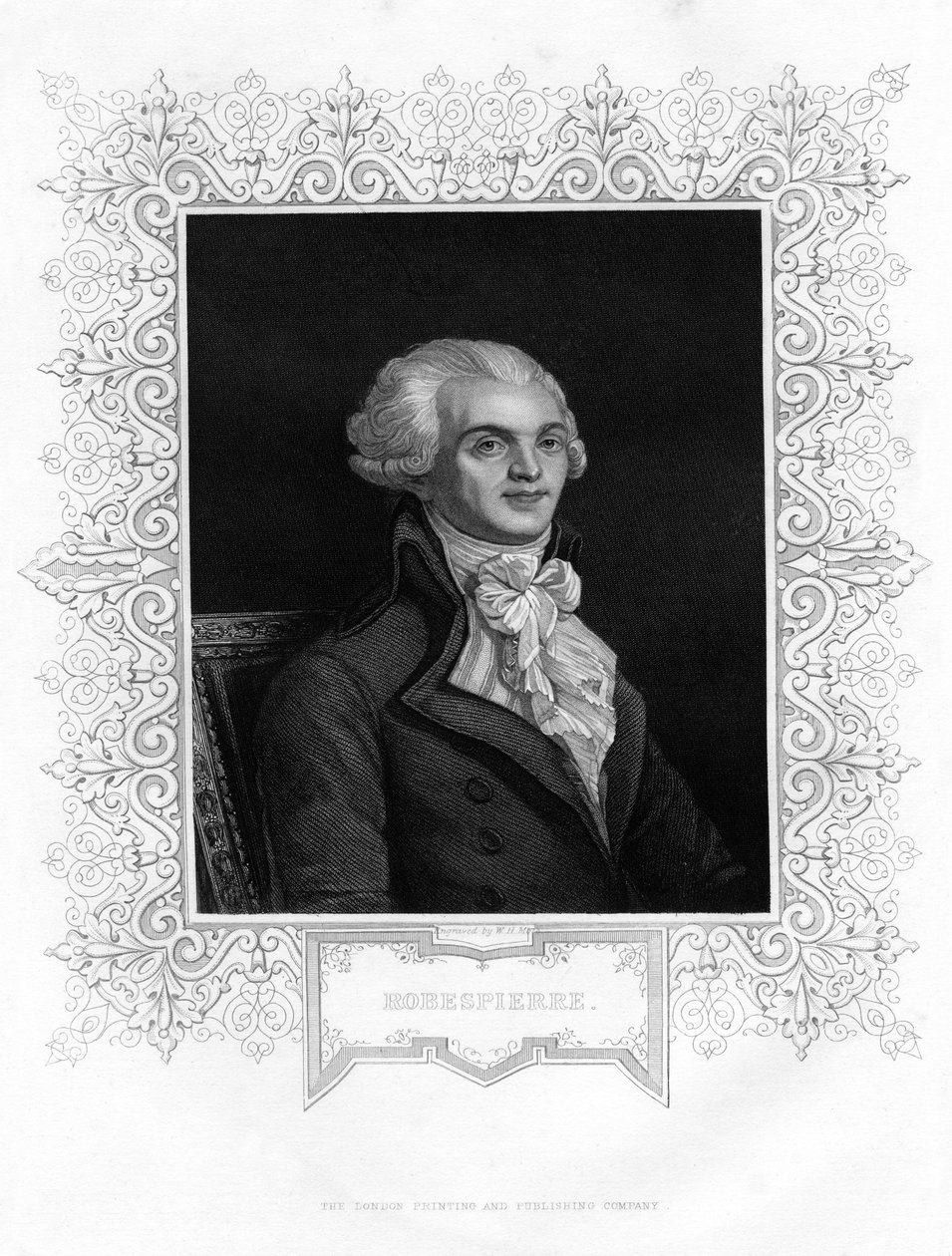 Maximilien Robespierre, um dos líderes da Revolução Francesa, século XIX de W H Moll
