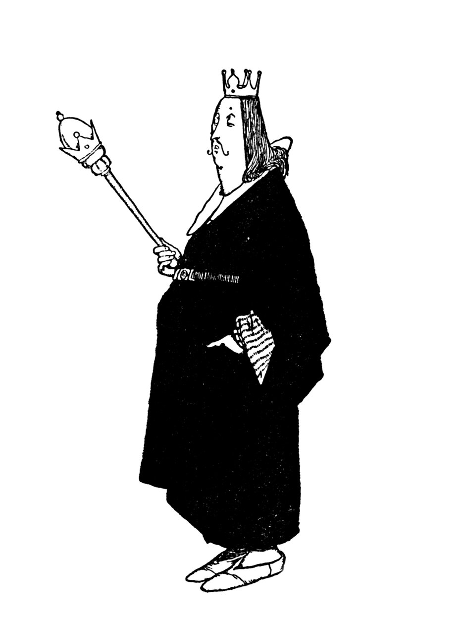 Não digo nada no presente, observou o rei, c1930 de William Heath Robinson