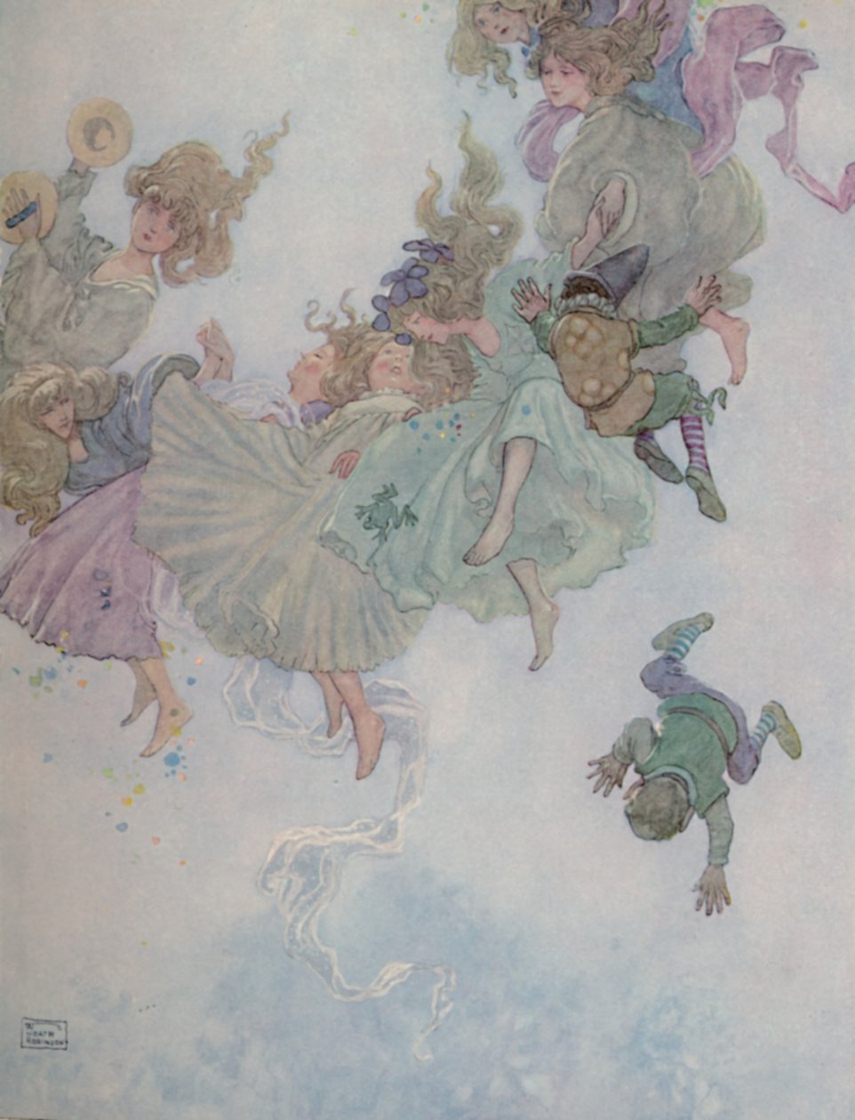Voltas e voltas eles foram, tais rodopios e rodopios, c1930 de William Heath Robinson