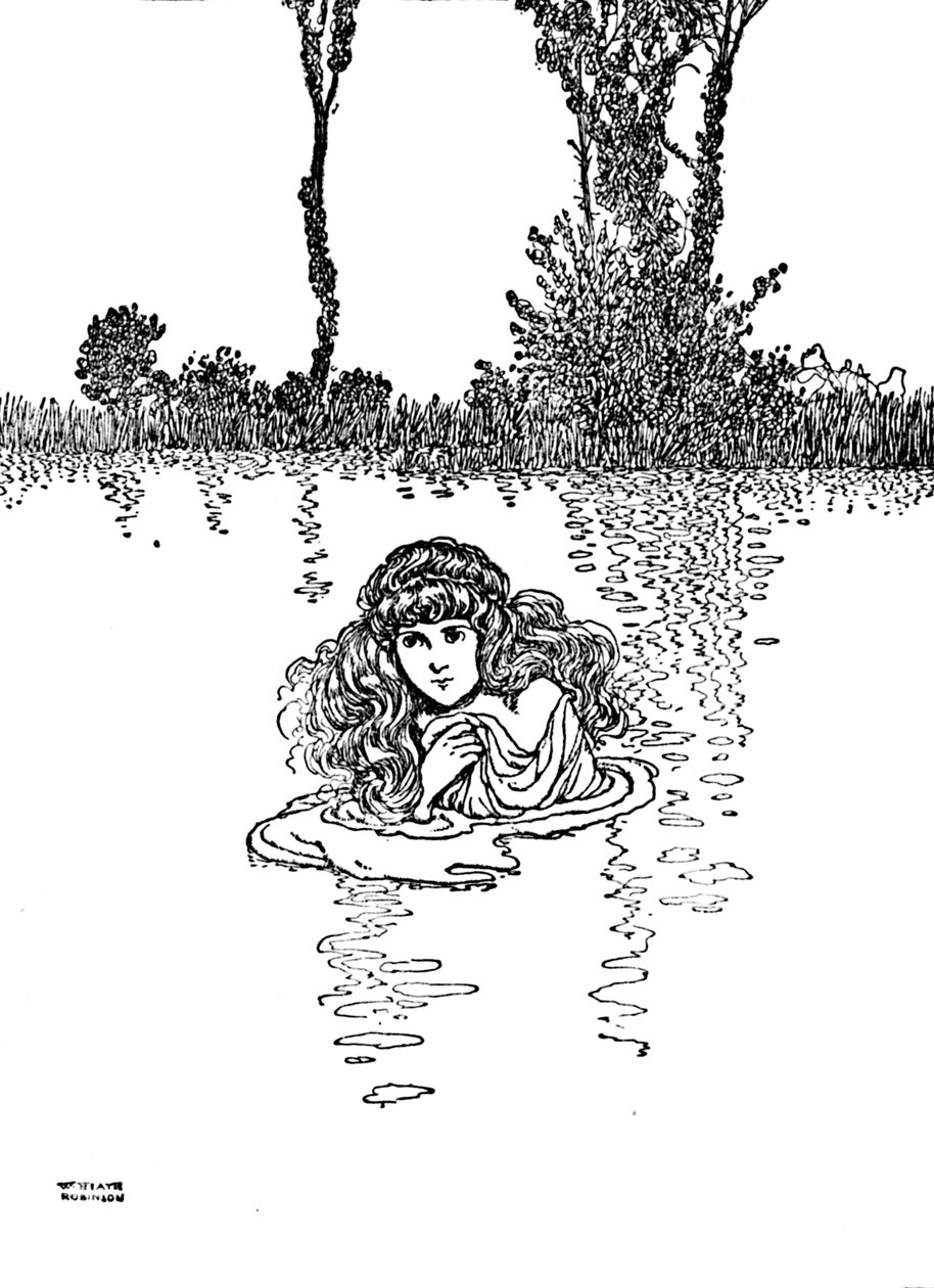 Então Elise tirou a roupa e entrou na água, c1930 de William Heath Robinson