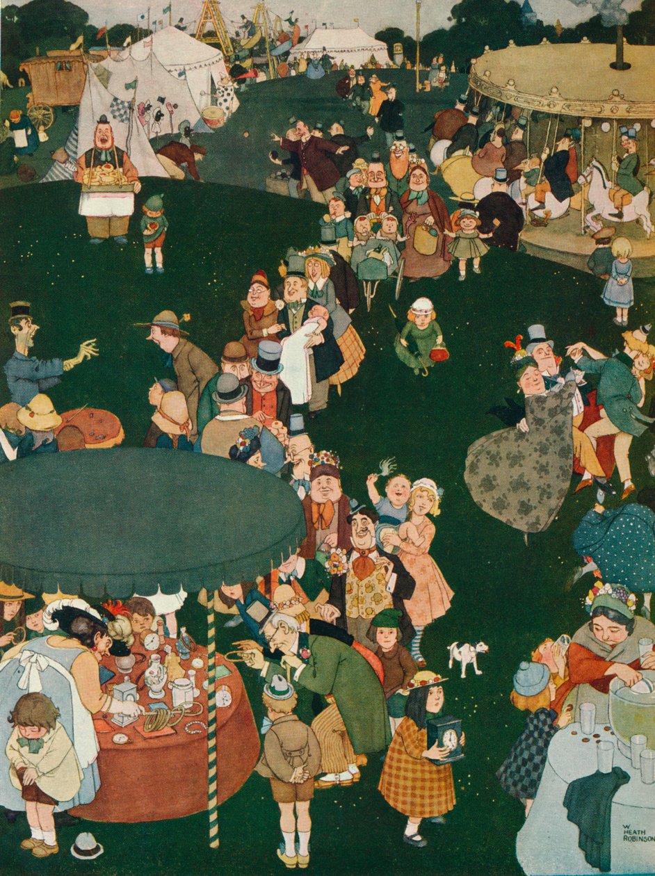 O Dia da Feira, século c19th, 1925 de William Heath Robinson