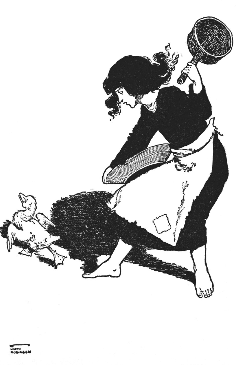 O pobre patinho foi desprezado por todos, c1930 de William Heath Robinson