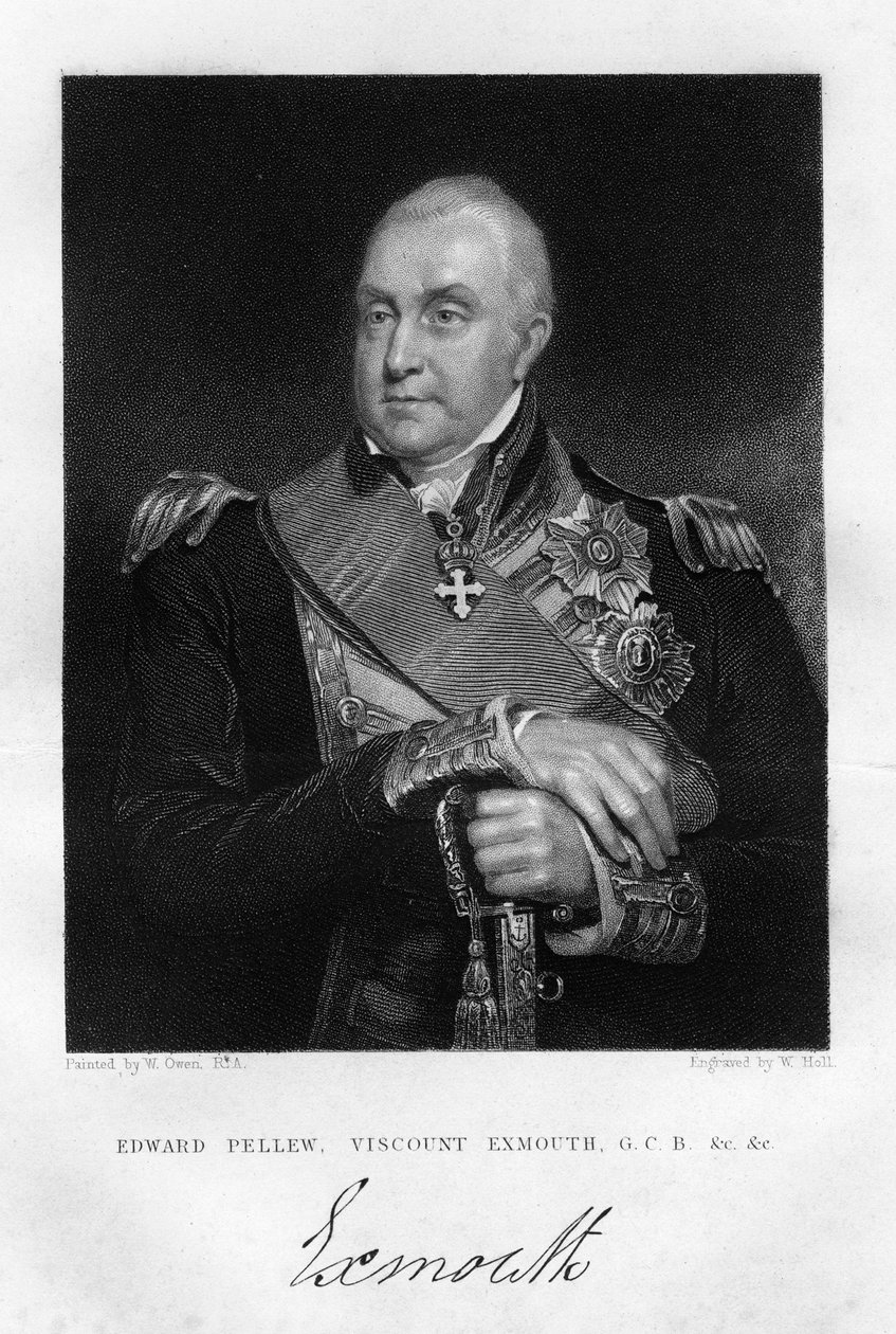 Almirante Edward Pellew 1757-1833, 1º Visconde Exmouth, 1837. de W. Holl