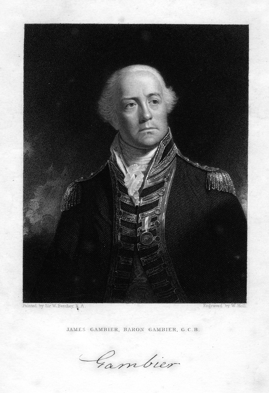 Almirante James Gambier 1756-1833, 1º Barão Gambier, 1837. de W. Holl
