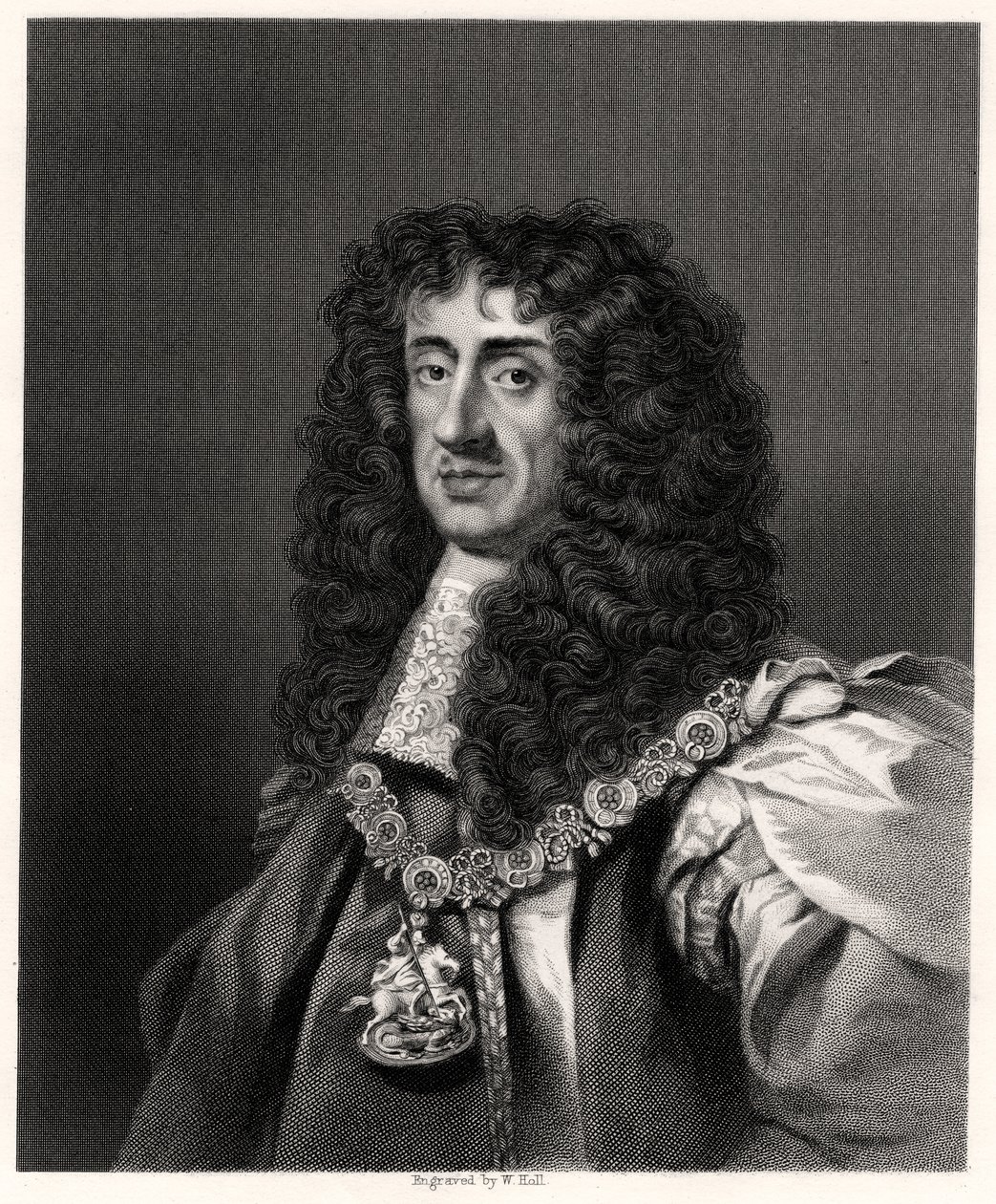 Carlos II, rei da Grã-Bretanha e Irlanda, século XIX. de W. Holl