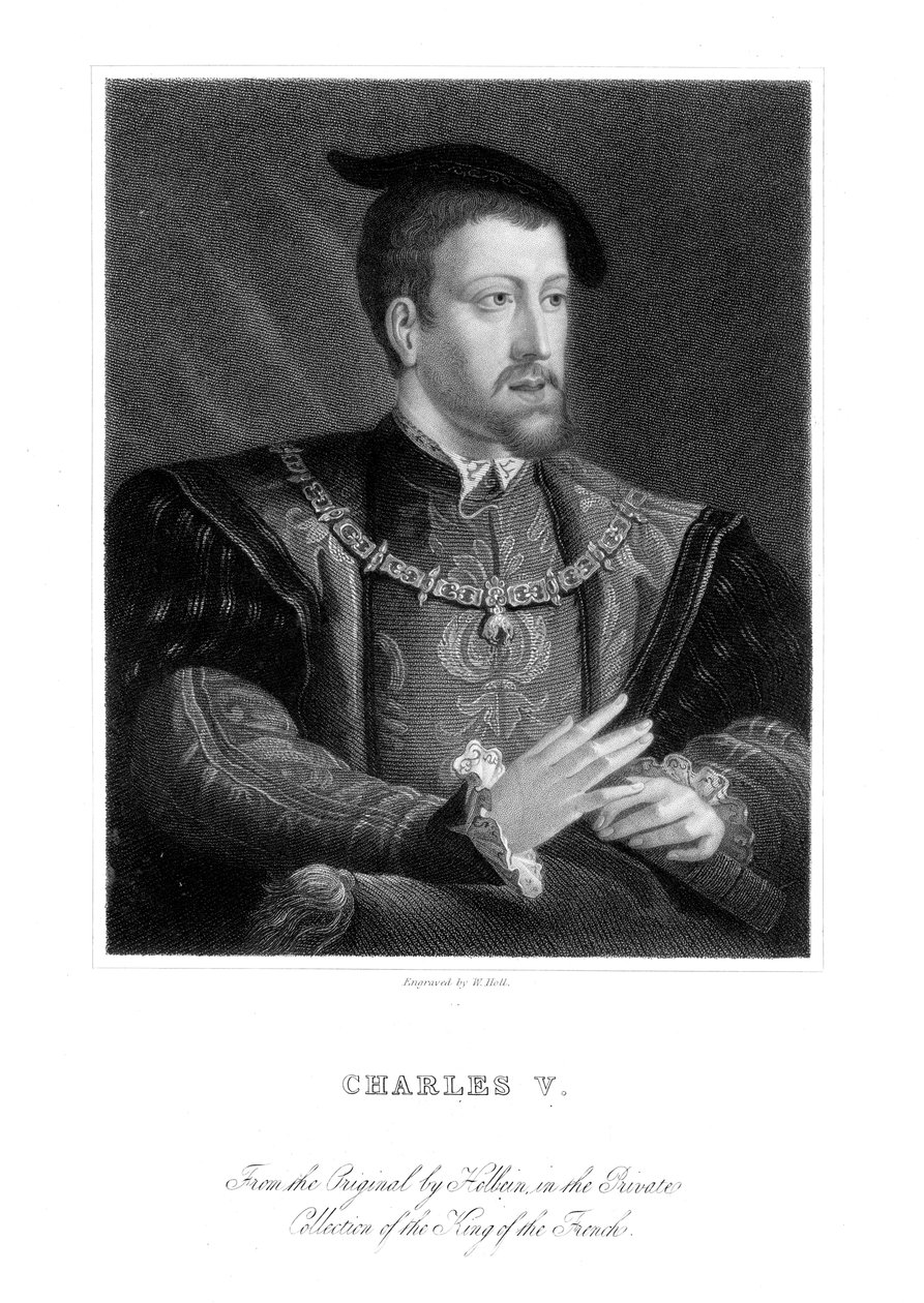 Carlos V, rei da Espanha e imperador romano. de W. Holl
