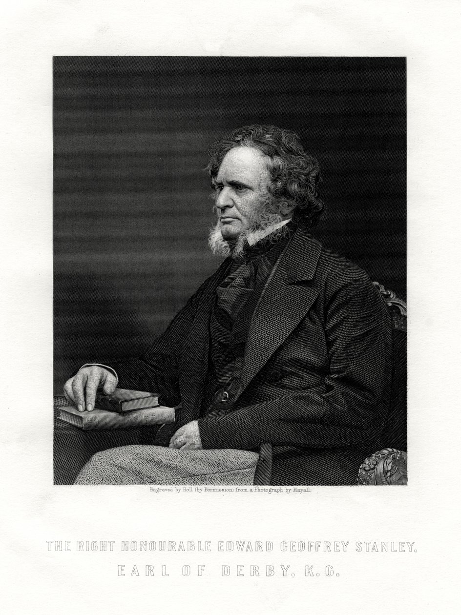 Edward Geoffrey Smith-Stanley, 14º Conde de Derby, estadista britânico, c1850-1899. de W. Holl